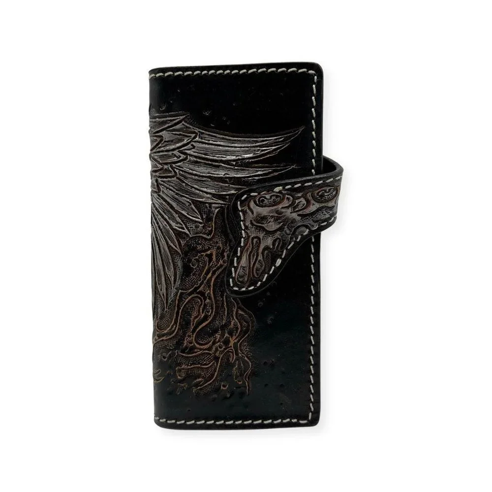 Rockertype Skull Leather Wallet Black